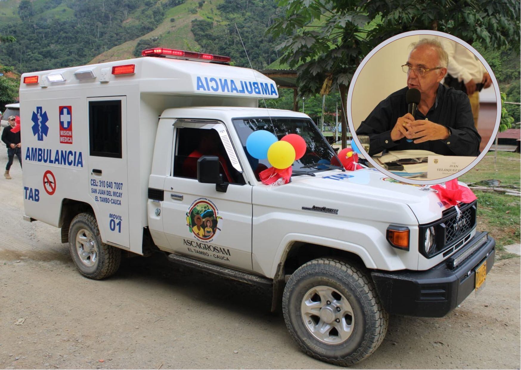 Ministro Iván Velásquez reaccionó a la entrega de ambulancia del EMC en el Cauca. Cortesía.