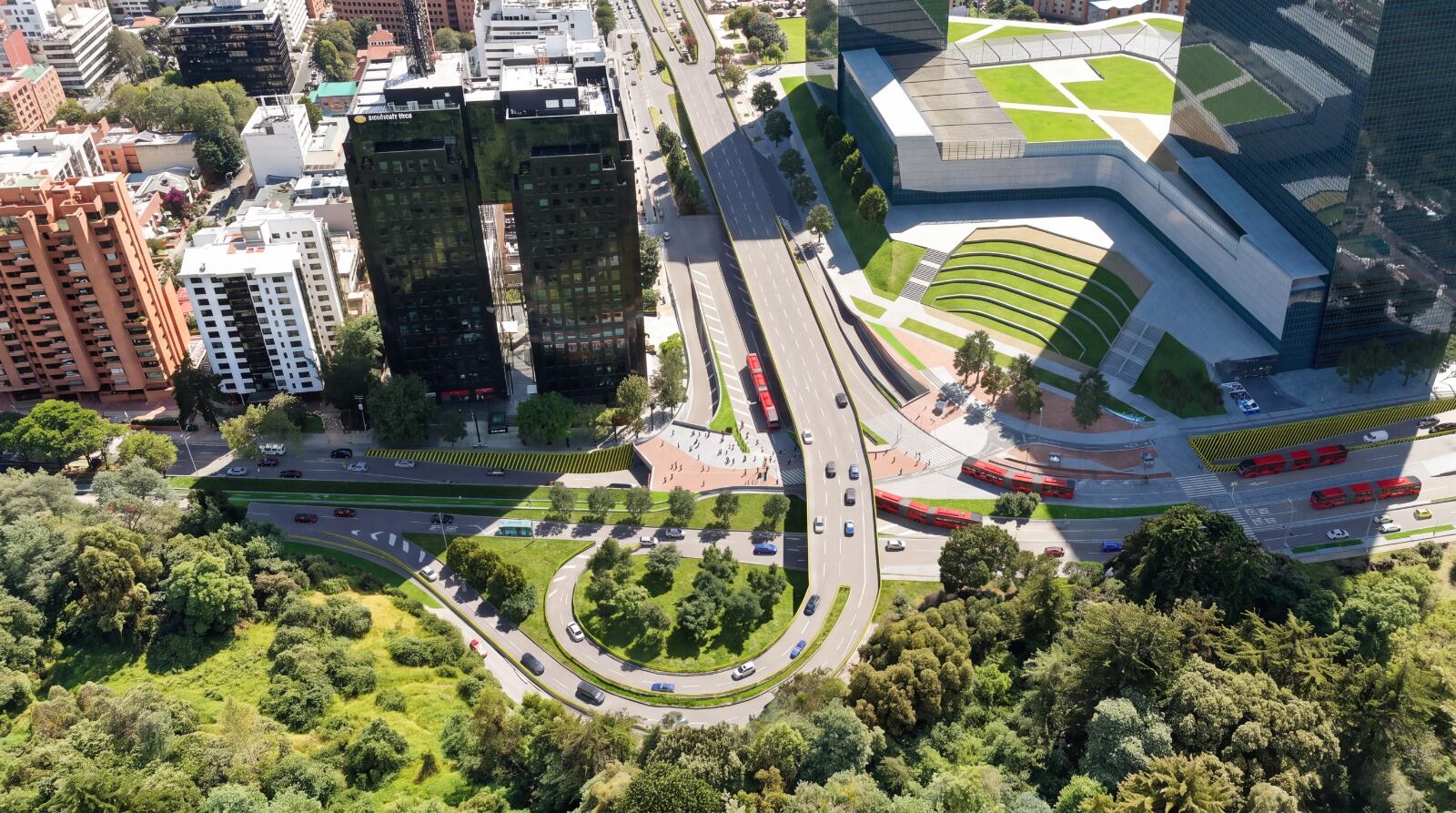 Nuevo puente vehicular de la calle 100 con carrera Séptima conectará con la troncal de la Avenida 68. Foto: IDU.