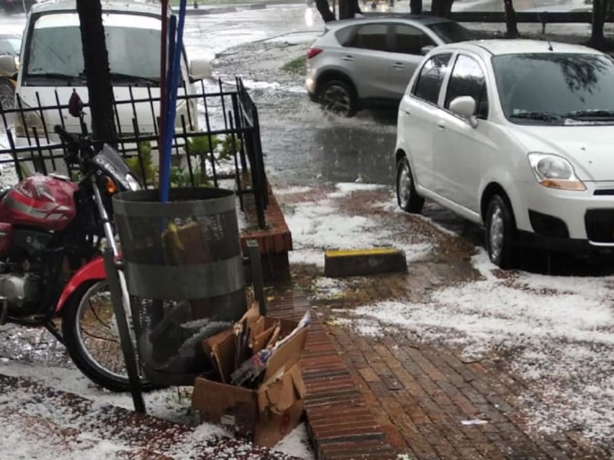 Cómico video de hombre que intentó proteger su carro de granizada