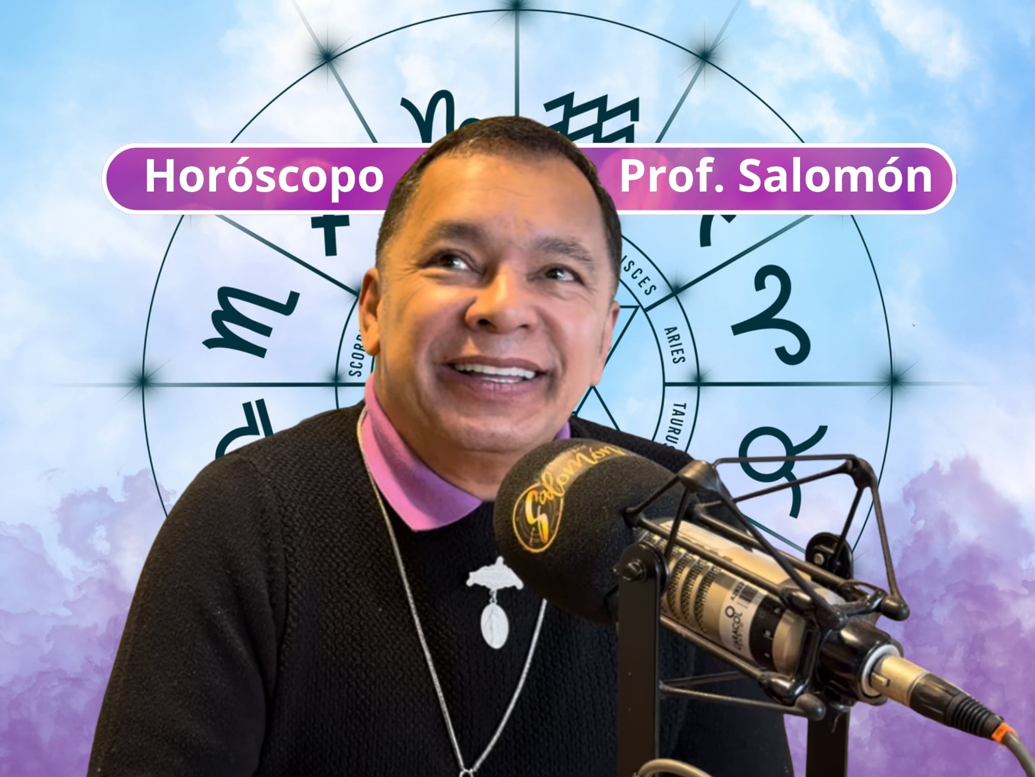 Él es el profesor Salomón, experto en la lectura del Horóscopo y el Tarot (Crédito: Profesor Salomón - Youtube) // De fondo: Imagen ilustrativa del horóscopo (crédito: Getty Images).