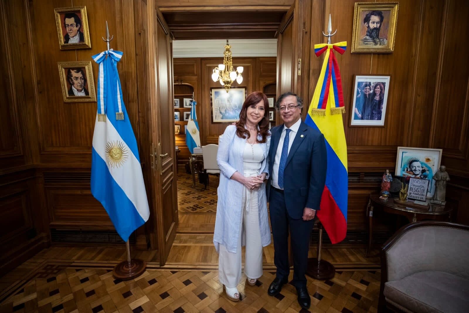 Cristina Fernández de Kirchner y Gustavo Petro. Foto: Presidencia de la Nación de Argentina