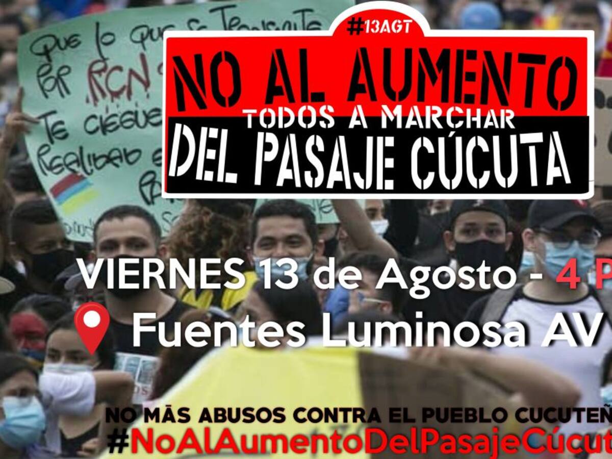 Ciudadanos protestarán por el aumento del pasaje en la ciudad de Cúcuta