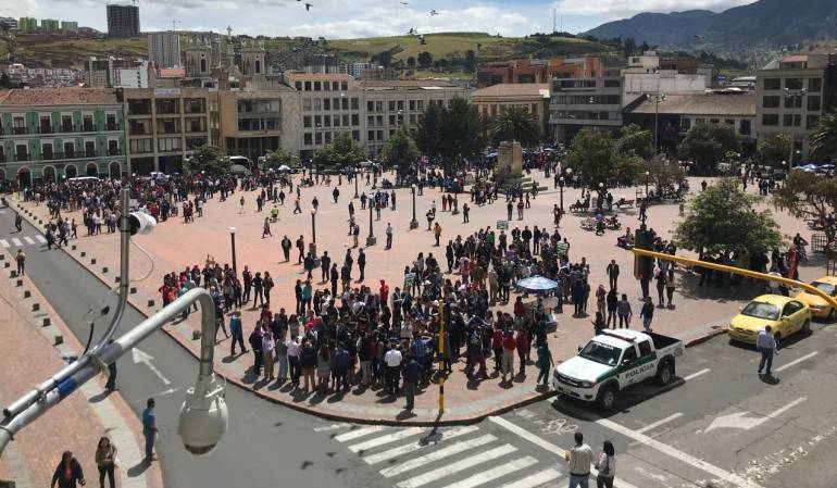 Simulacro centro de Pasto. Foto: Caracol Radio