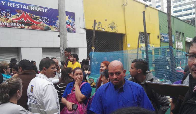 Cierre de plaza de Las Nieves, en Bogotá.