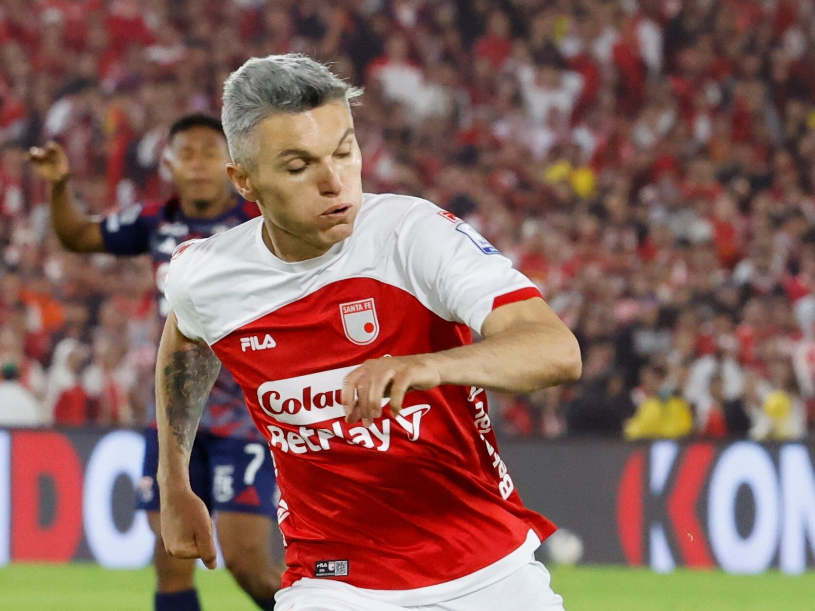 Daniel Torres durante la final del fútbol colombiano. EFE/ Mauricio Dueñas Castañeda