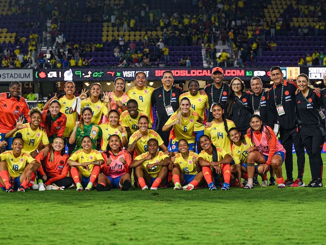 Las jugadoras de la Selección Colombia tras su triunfo ante México / FCF.