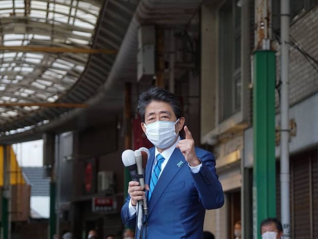 Shinzo Abe en la campaña en la que fue asesinado. Foto: Getty