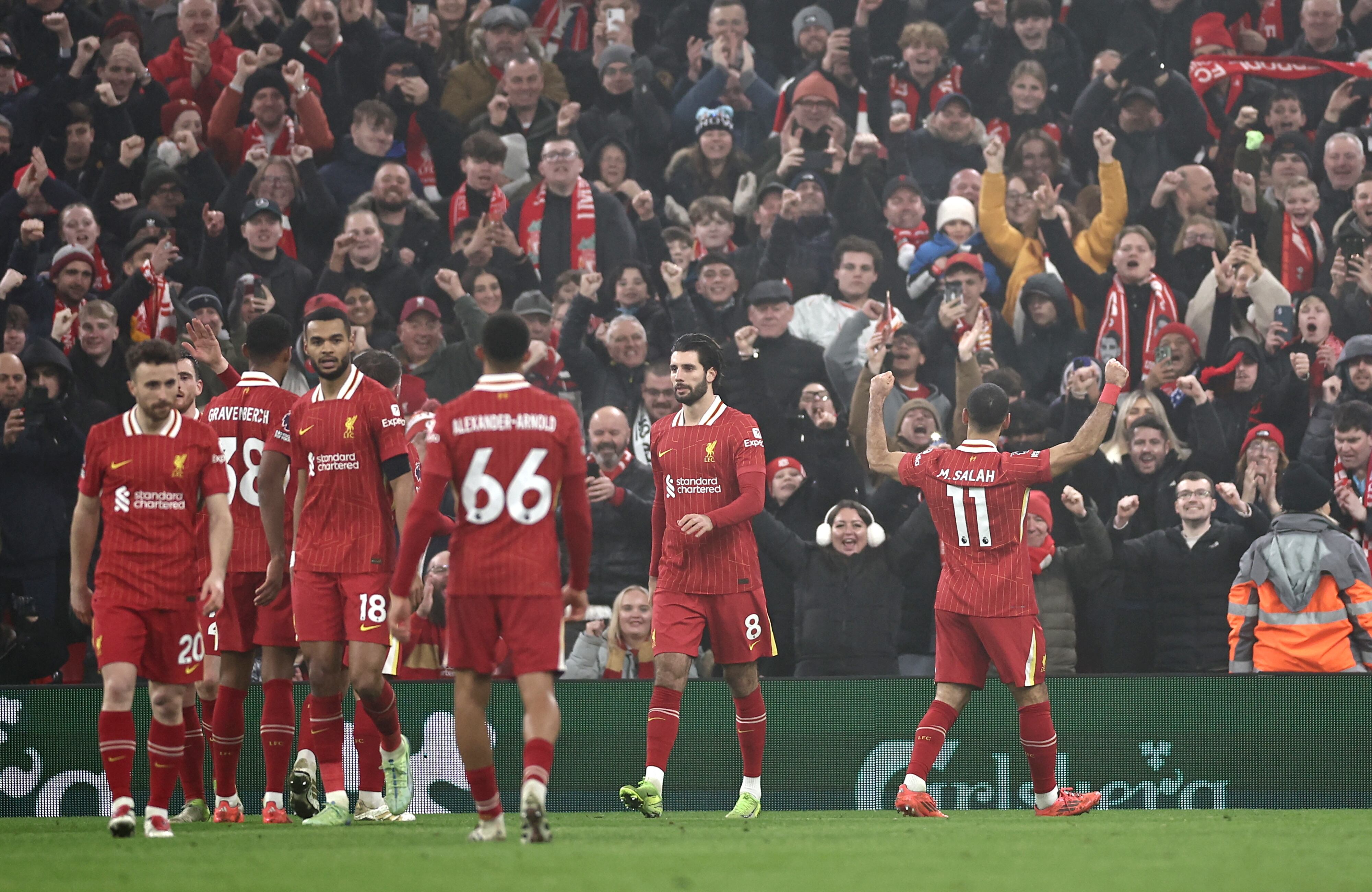 Victoria del Liverpool en Anfield. EFE/EPA/ADAM VAUGHAN