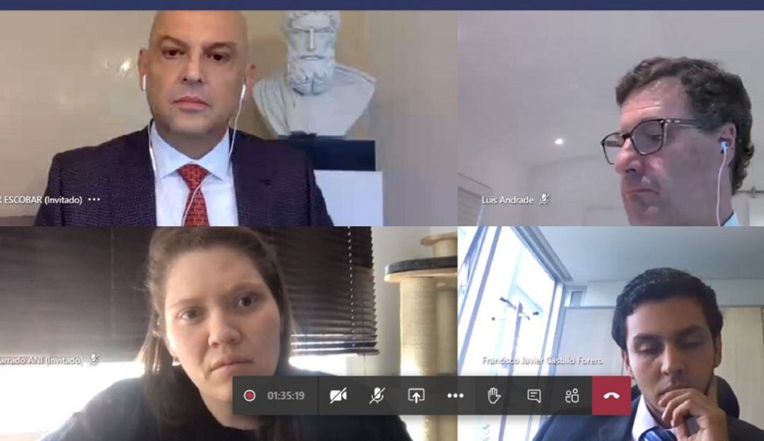 Foto tomada de la audiencia de imputación de cargos contra el expresidente de la Agencia Nacional de Infraestrctura (ANI), Luis Fernando Andrade