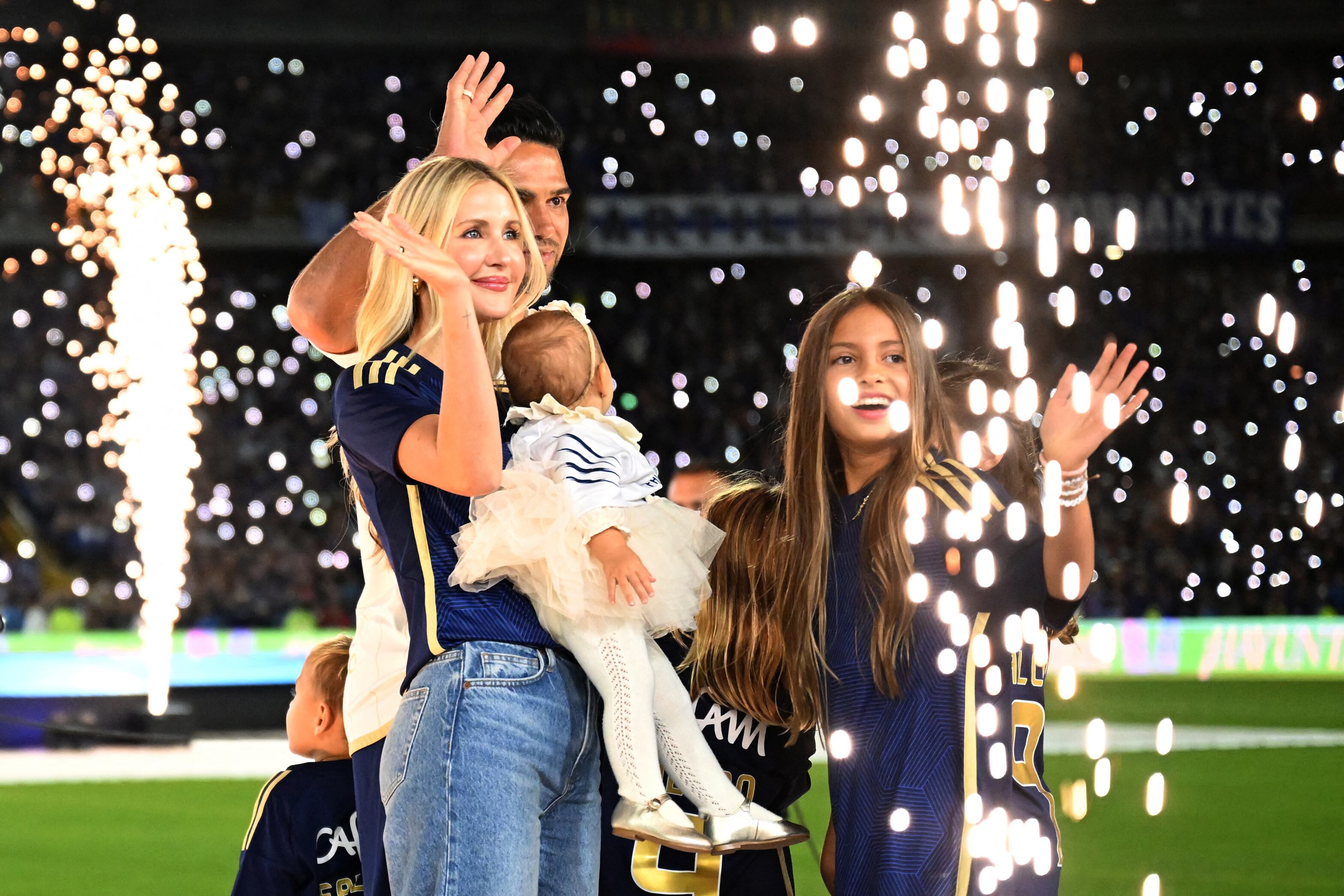 Lorelei y Falcao (Photo by Raul ARBOLEDA / AFP)