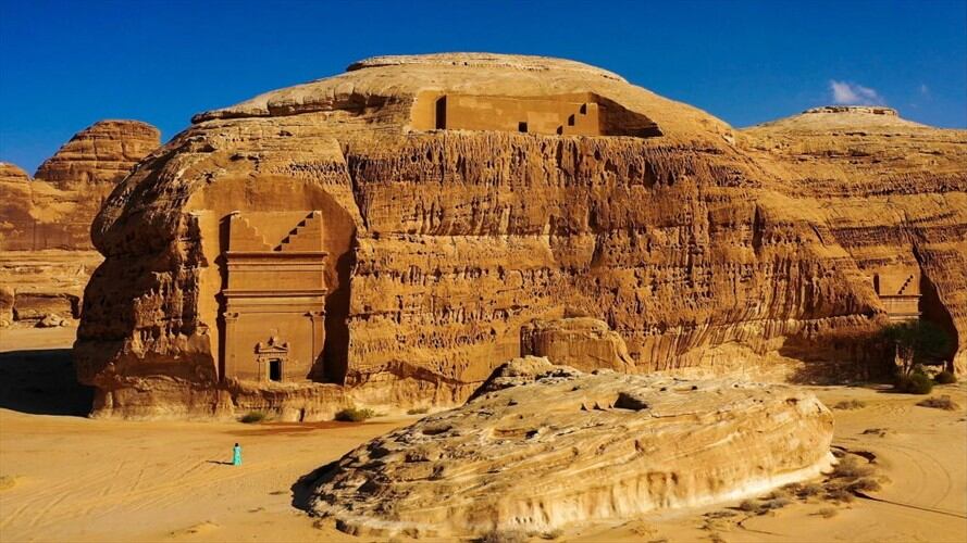 Este oasis de 7000 años de historia es un corredor natural de 30 kilómetros y es el primer enclave saudí que forma parte de la Unesco. . Foto: Getty Images