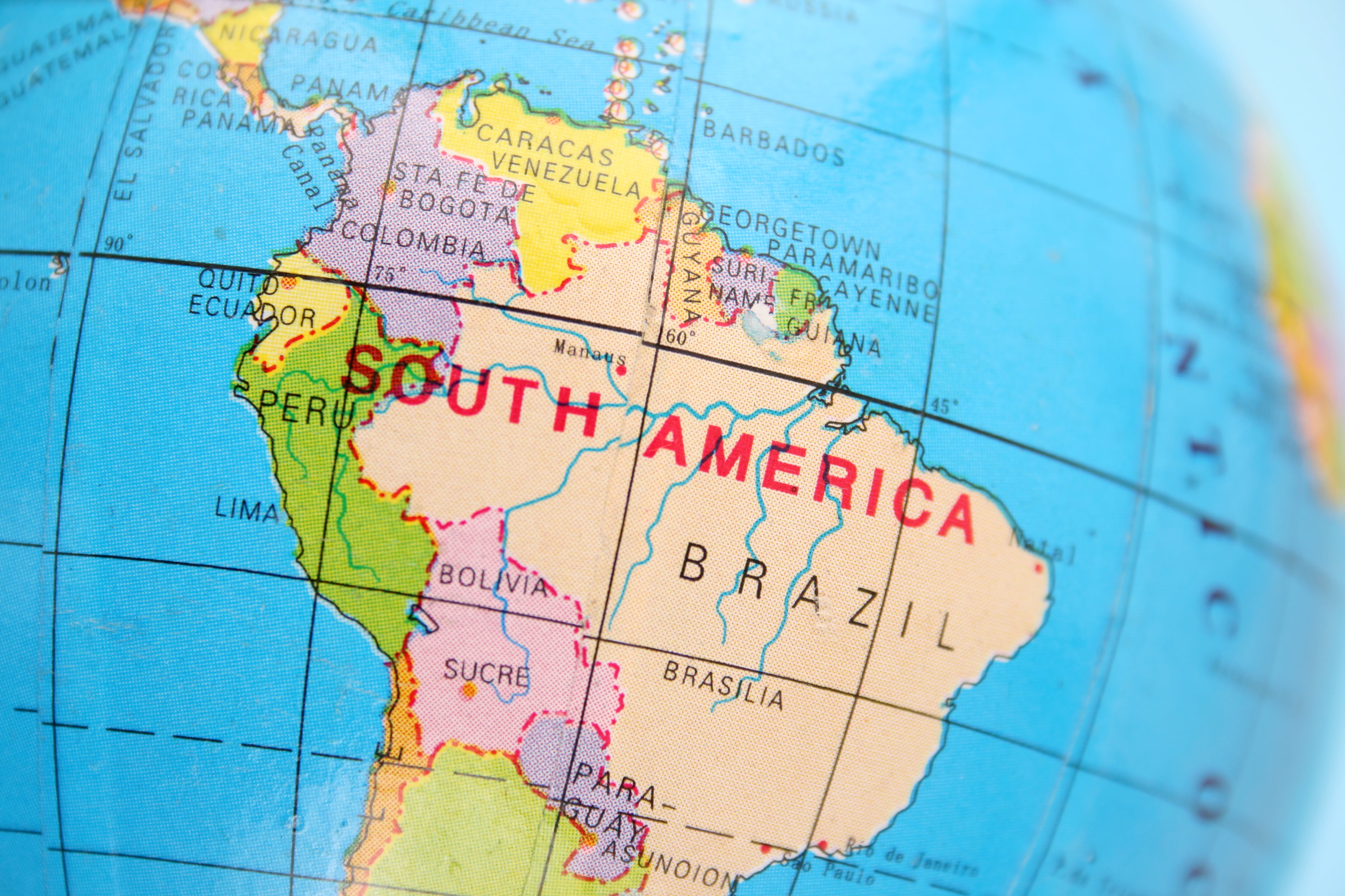 Mapa de Sudamérica. Foto: Getty Images.