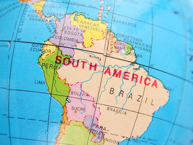 Mapa de Sudamérica. Foto: Getty Images.