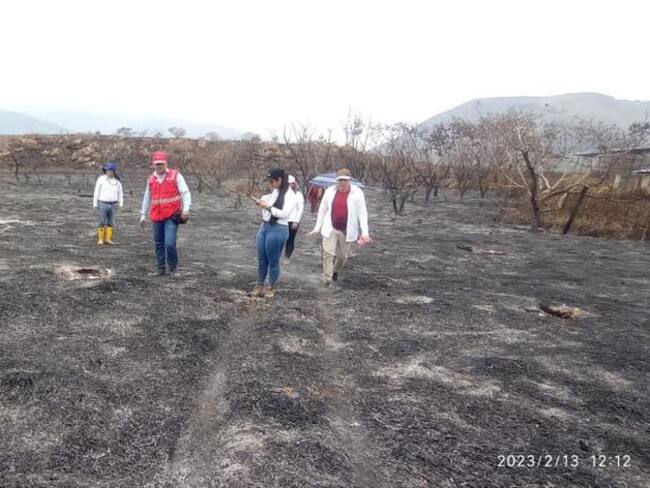 Cdmb realizó visita técnica al predio del incendio en Chocoa