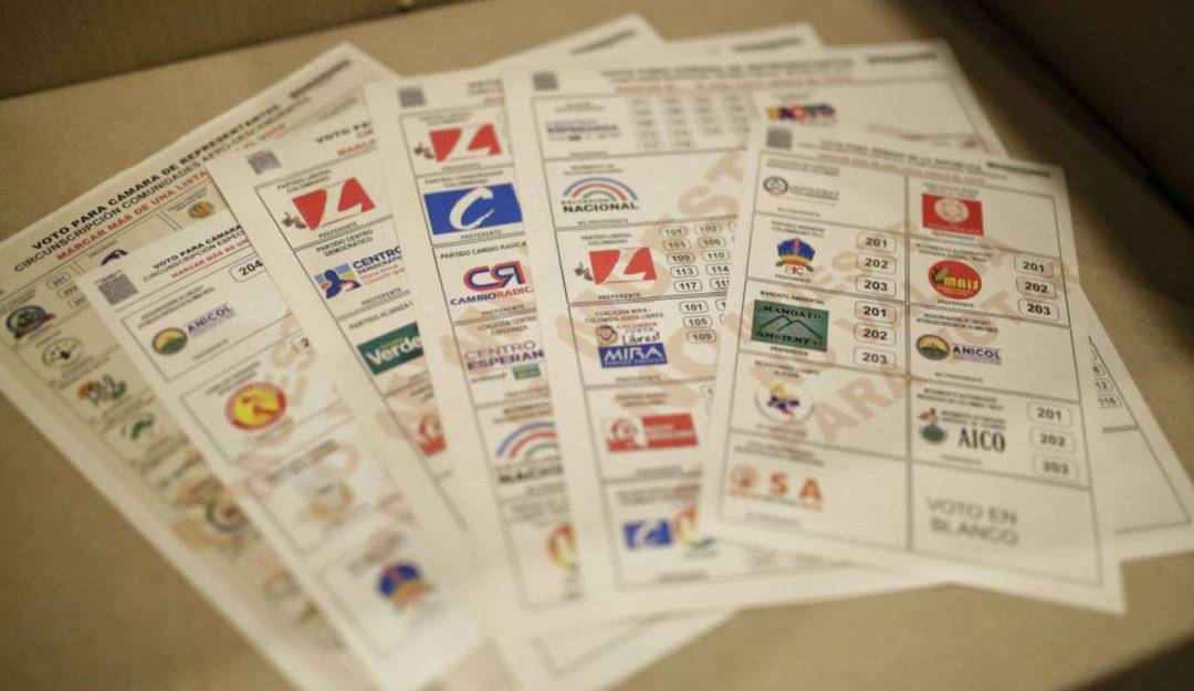 Tarjetones para la elección del 13 de marzo.        Foto: Colprensa 