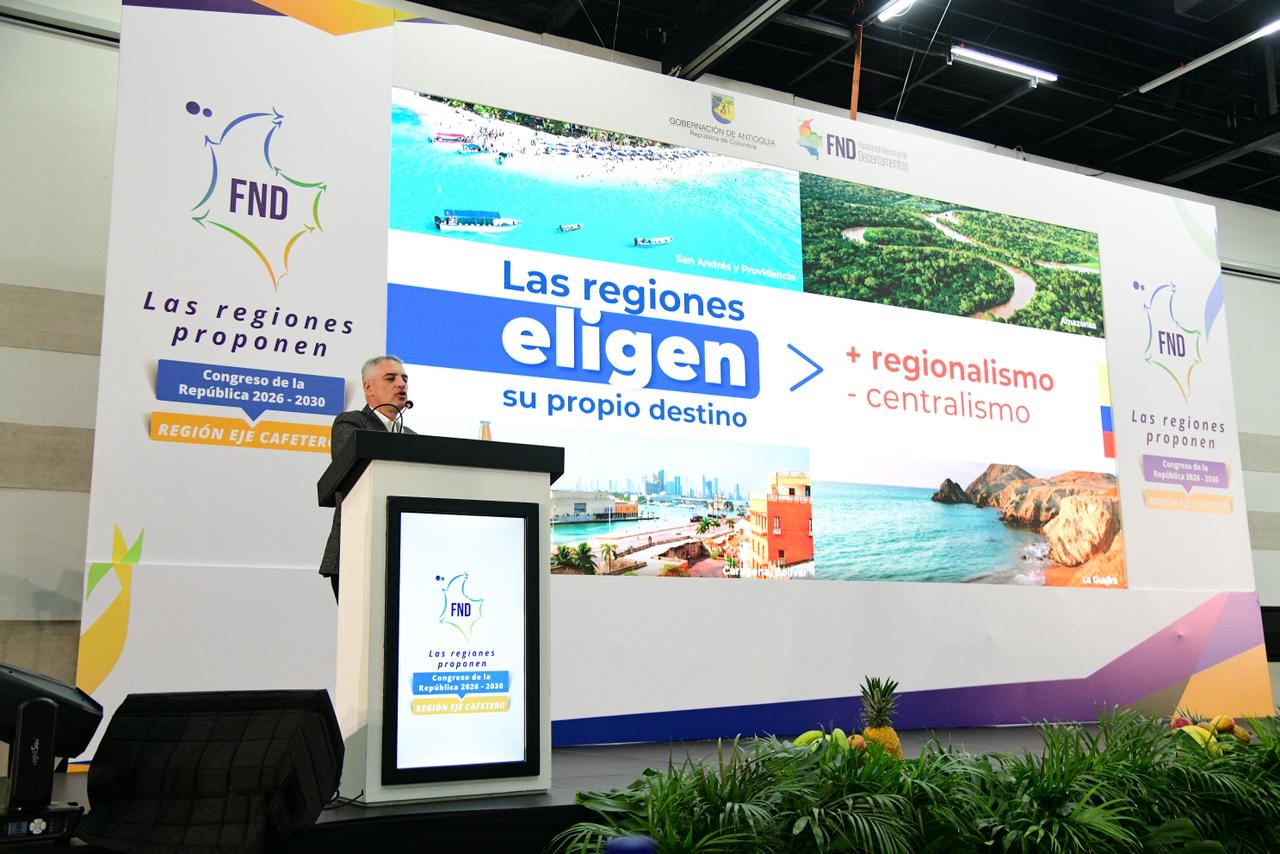 Gobernador de Antioquia en la FND en Rionegro. Foto: Gobernación.