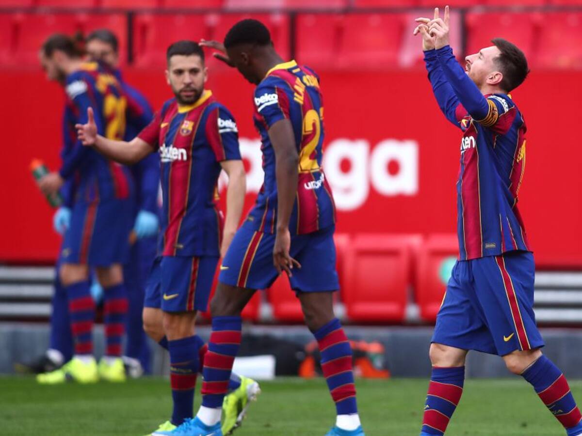 Dembélé y Messi acercan al Barcelona al primer puesto de LaLiga