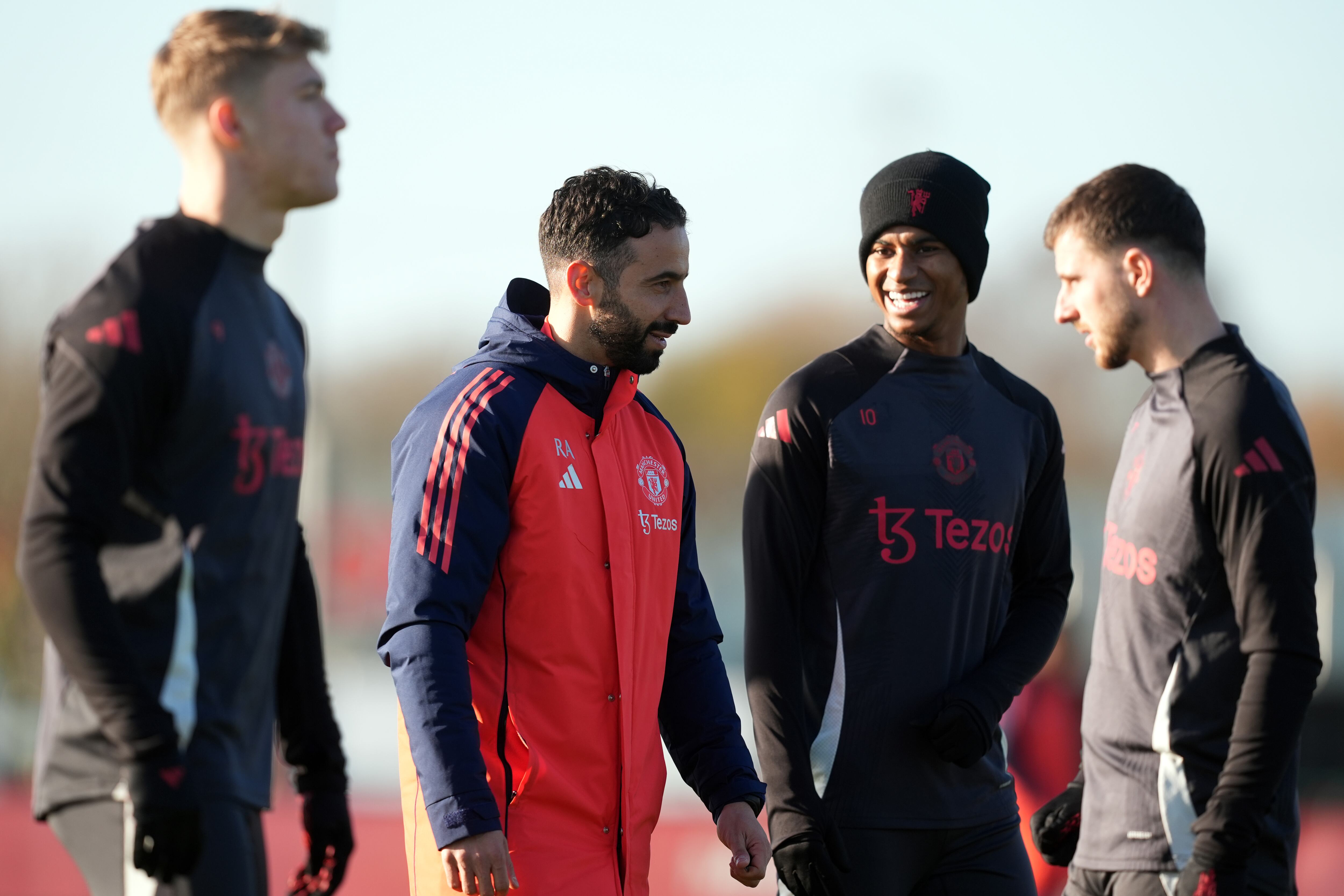 Ruben Amorim junto con Marcus Rashford en el Manchester United. (Photo by Martin Rickett/PA Images via Getty Images)