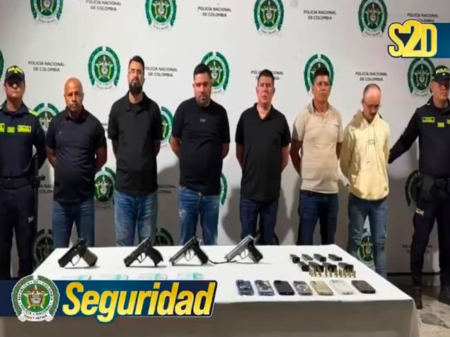 Capturados con alias Chalá, cabecilla del frente 36. Foto: Policía.