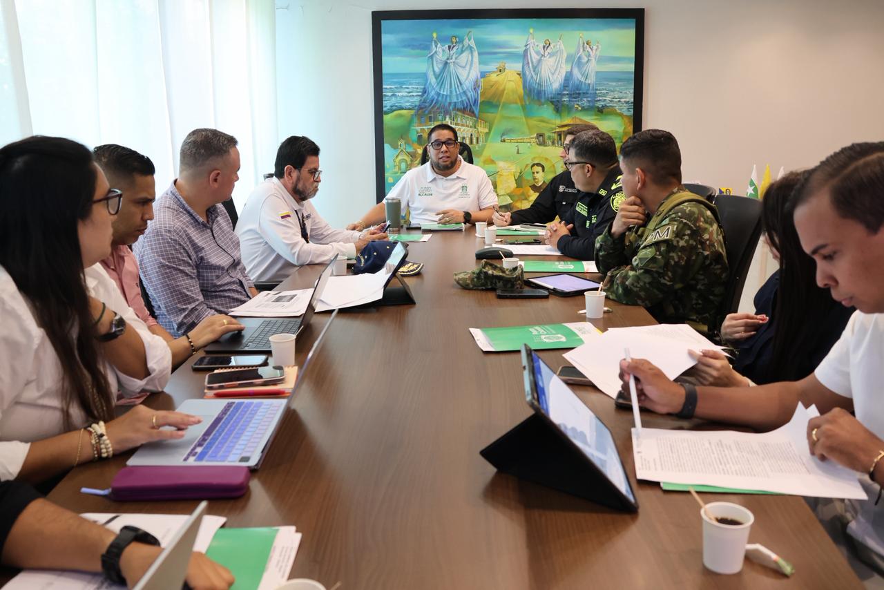 Consejo de Seguridad en la Alcaldía de Puerto Colombia. Foto: Alcaldía municipal.