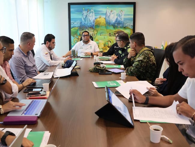 Consejo de Seguridad en la Alcaldía de Puerto Colombia. Foto: Alcaldía municipal.