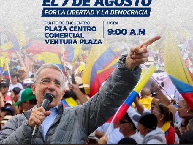 Se espera que 4.000 cucuteños marchen este 7 de agosto en apoyo a Álvaro Uribe Vélez.