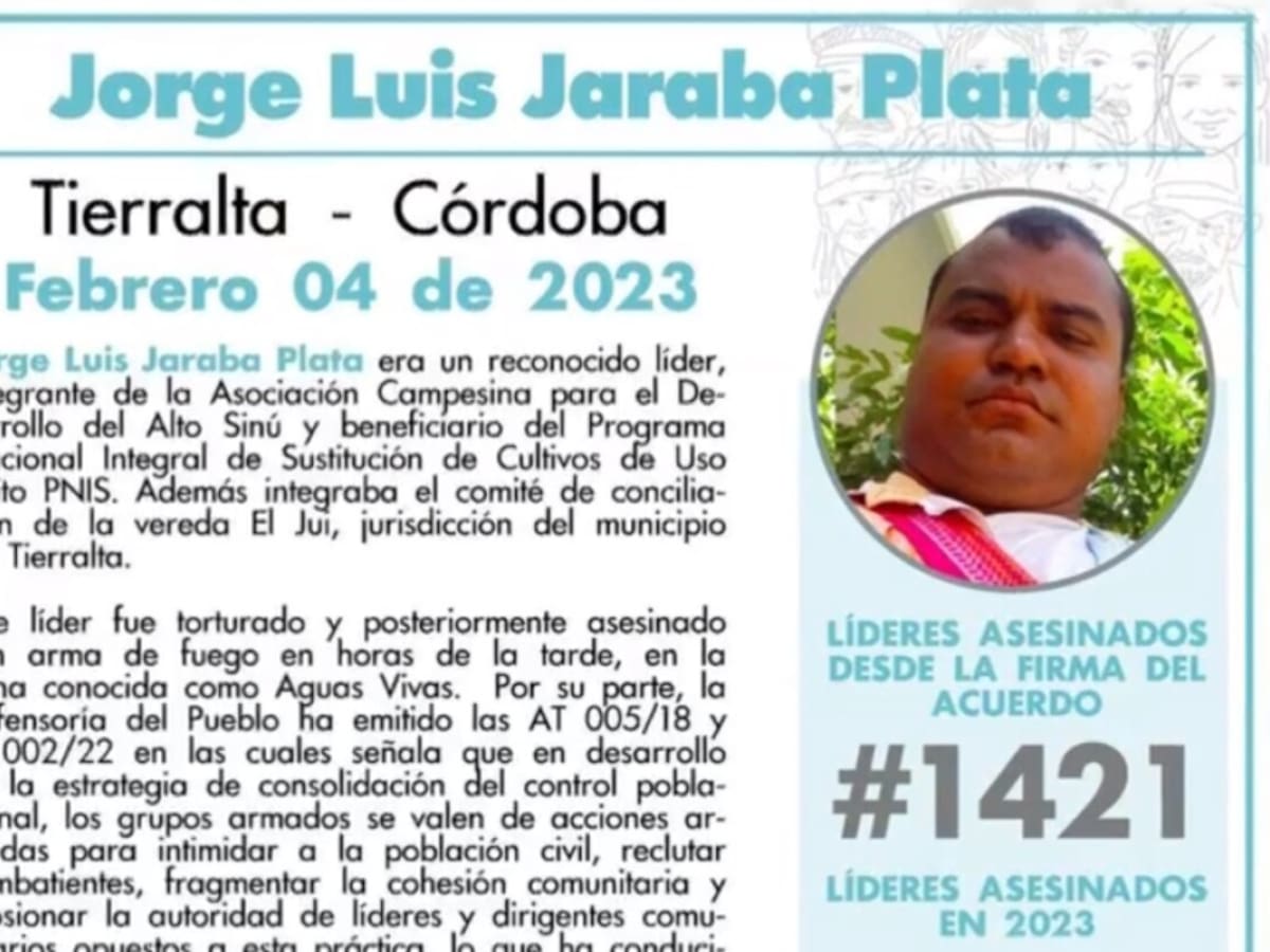 Ofrecen recompensa para esclarecer el crimen de un campesino en Tierralta, Córdoba