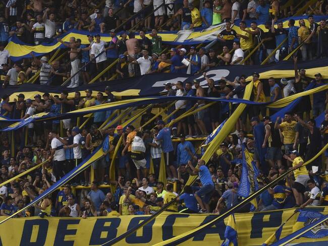 La hinchada de Boca Juniors en un partido de la Superliga 2019-20