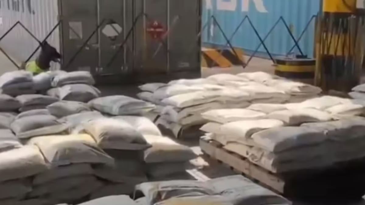 Incautan más de 102 kilos de cocaína ocultos en bolsas de material de construcción en Cartagena