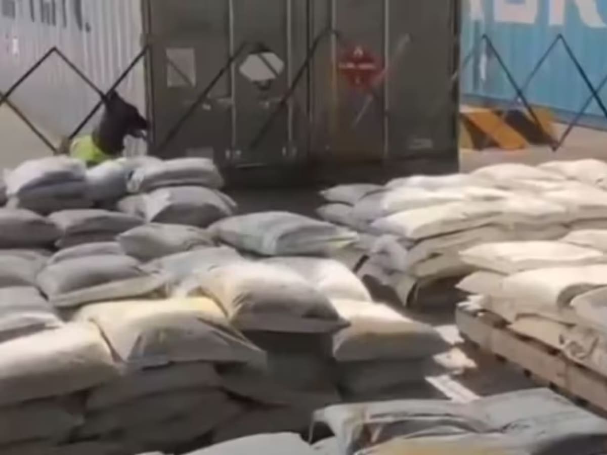 Incautan más de 102 kilos de cocaína ocultos en bolsas de material de construcción en Cartagena