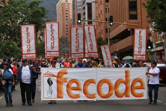 Marcha convocada por Fecode en febrero del 2020.