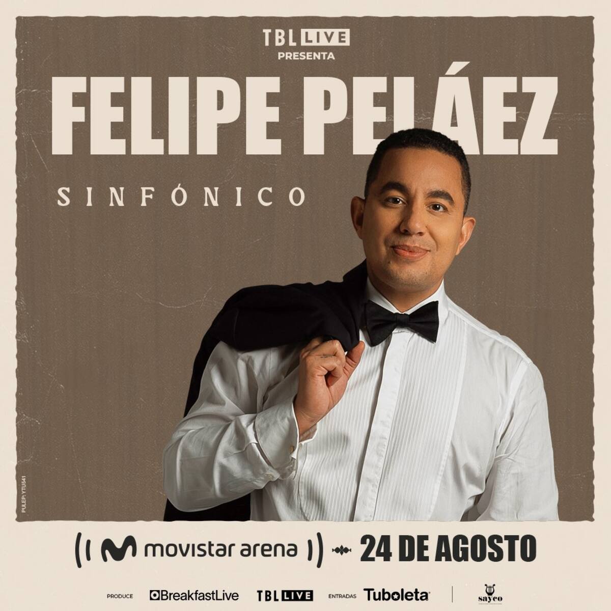 Felipe Peláez cantara con orquesta sinfónica en el Movistar Arena de Bogotá