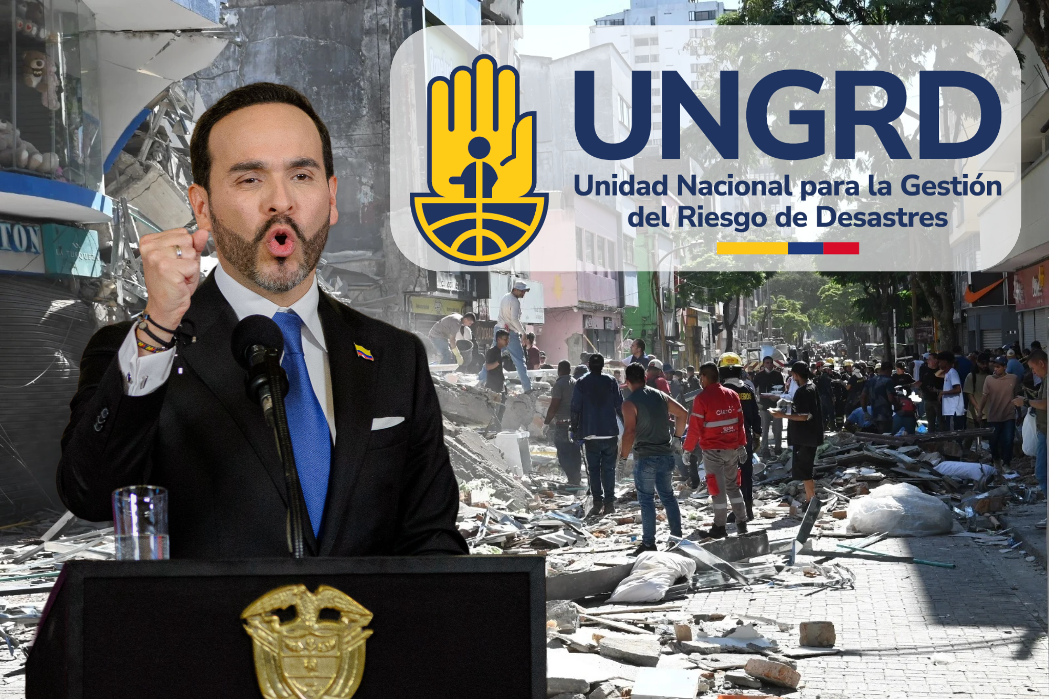 Imágenes tomadas de Getty Imagenes. Logo tomado de la Unidad Nacional para la Gestión de Riesgo de Desastres (UNGRD)