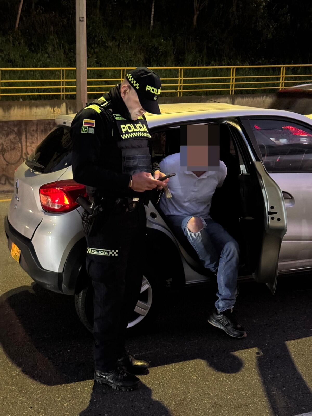 Momento en el que el conductor fue capturado