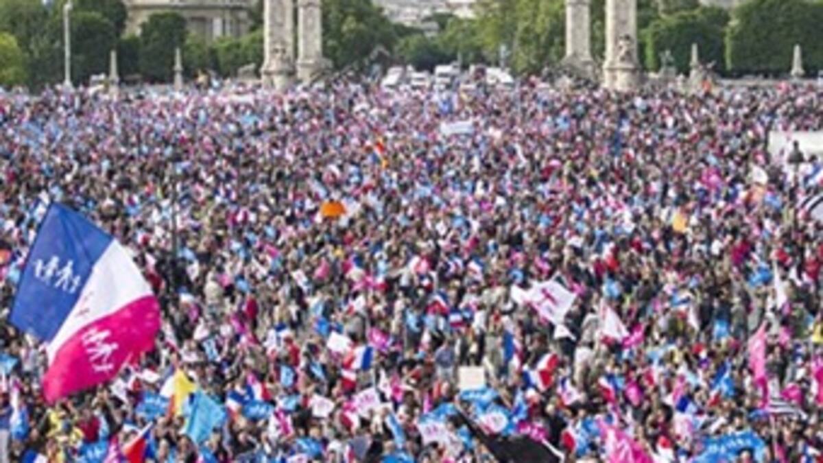 Protestas contra matrimonios homosexuales dejan 350 detenidos en Francia