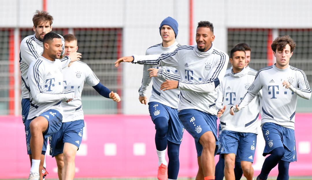 Entrenamiento del Bayern el pasado 12 de marzo en su sede deportiva.