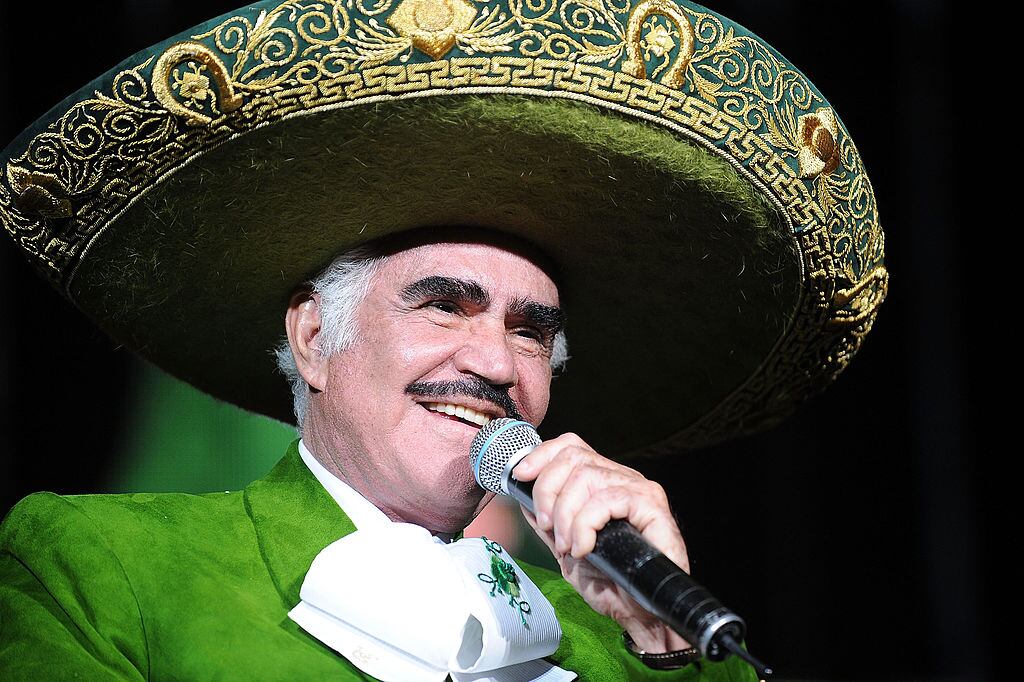 Mexican singer Vicente Fernandez performs at AmericanAirlines Arena on October 10, 2010 in Miami, Florida. (Photo by Olivia Salazar/WireImage)