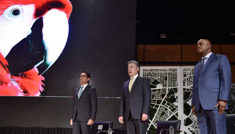 Santos durante la presentación de la frontera agrícola colombiana