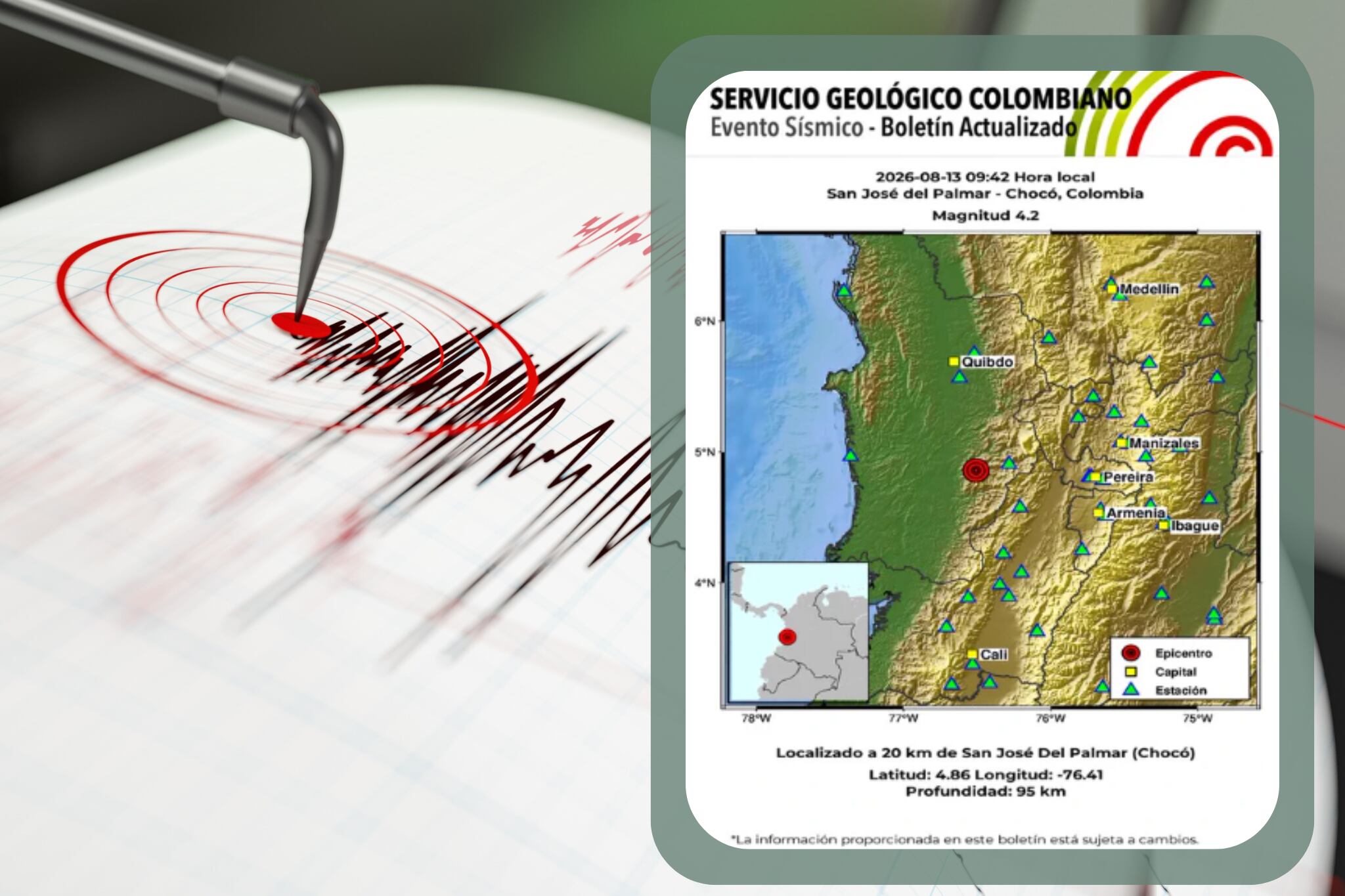 Imagen tomada de Getty Imagenes ( crédito: asbe) // Boletín del Servicio Geológico Colombiano tomada de X ( @sgcol )