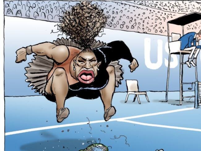 Caricatura de Serena en el Us Open y su derrota genera indignación