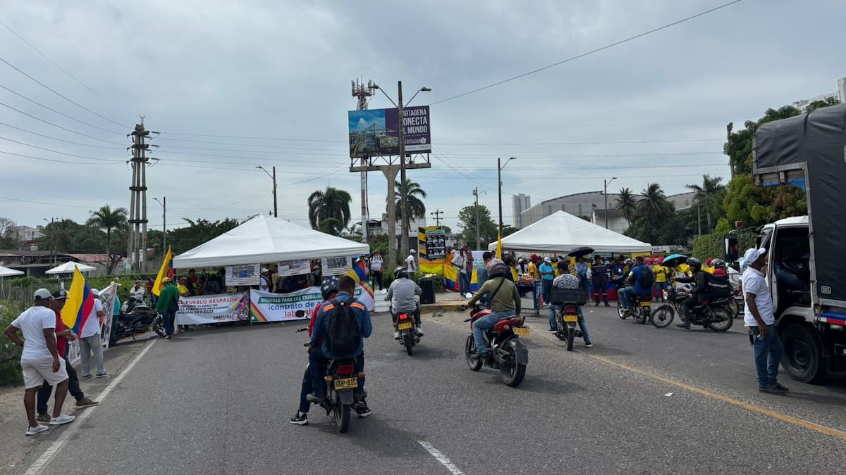 Paro nacional: así está el bloqueo en Mamonal, zona industrial de Cartagena