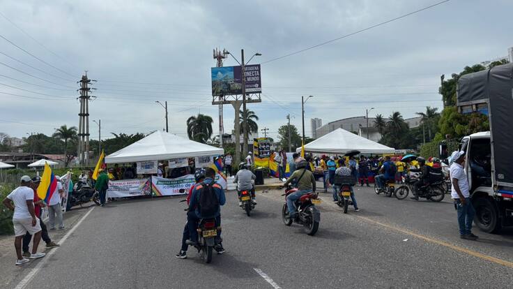 Paro nacional: así está el bloqueo en Mamonal, zona industrial de Cartagena