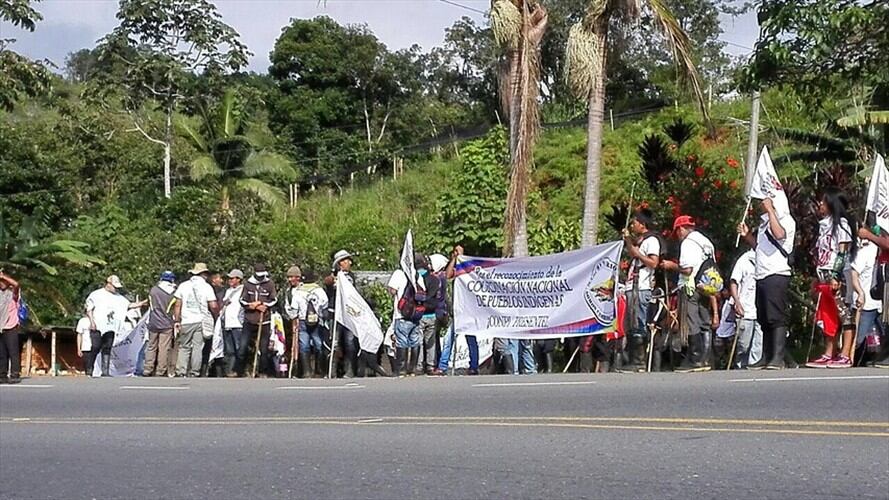 Manifestaciones del paro agrario en el Cauca. Foto: Colprensa
