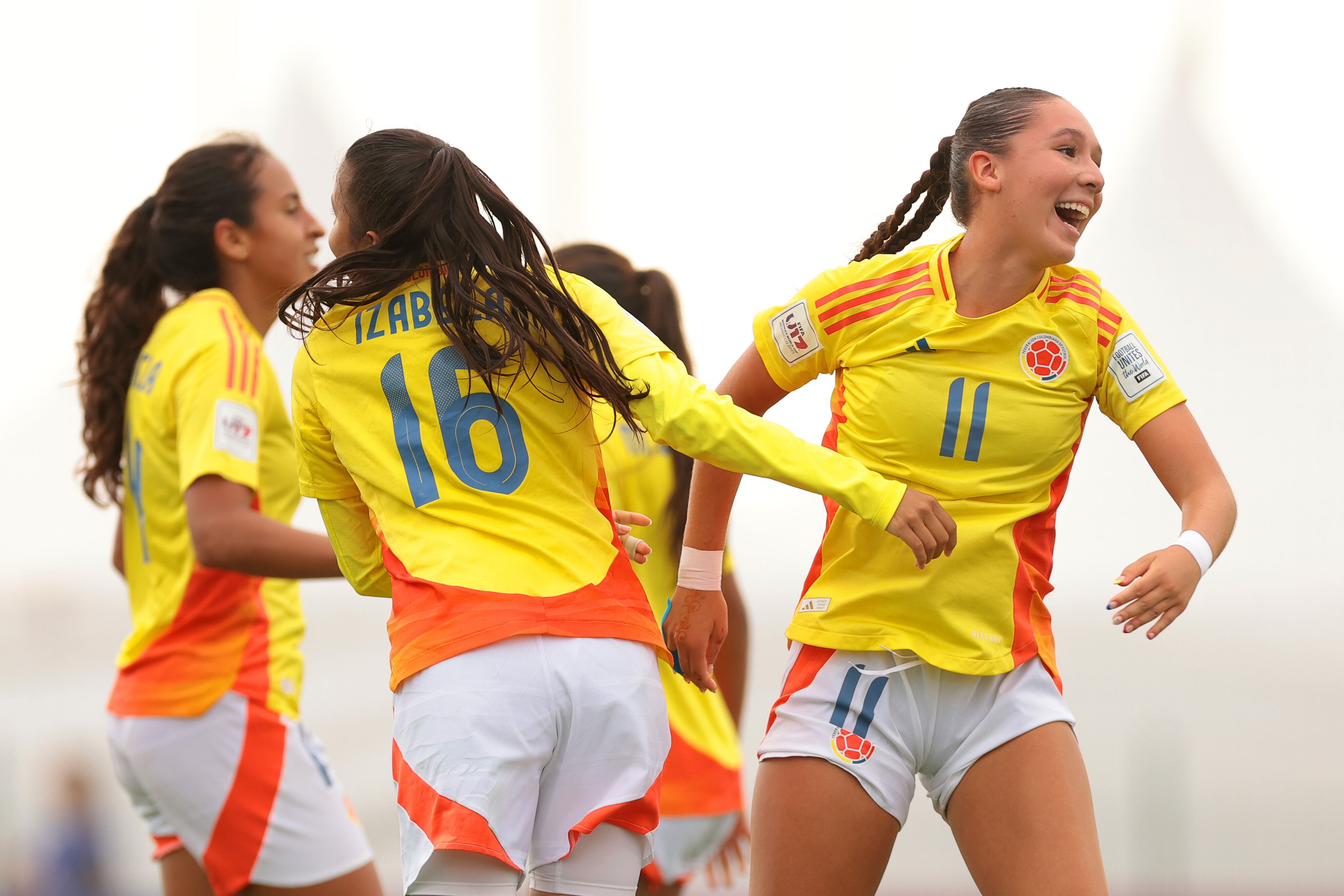 Vanessa Puerta jugadora de la Selección Colombia celebrando el gol ante Corea del Sur en el Mundial Sub-17 / Getty Images