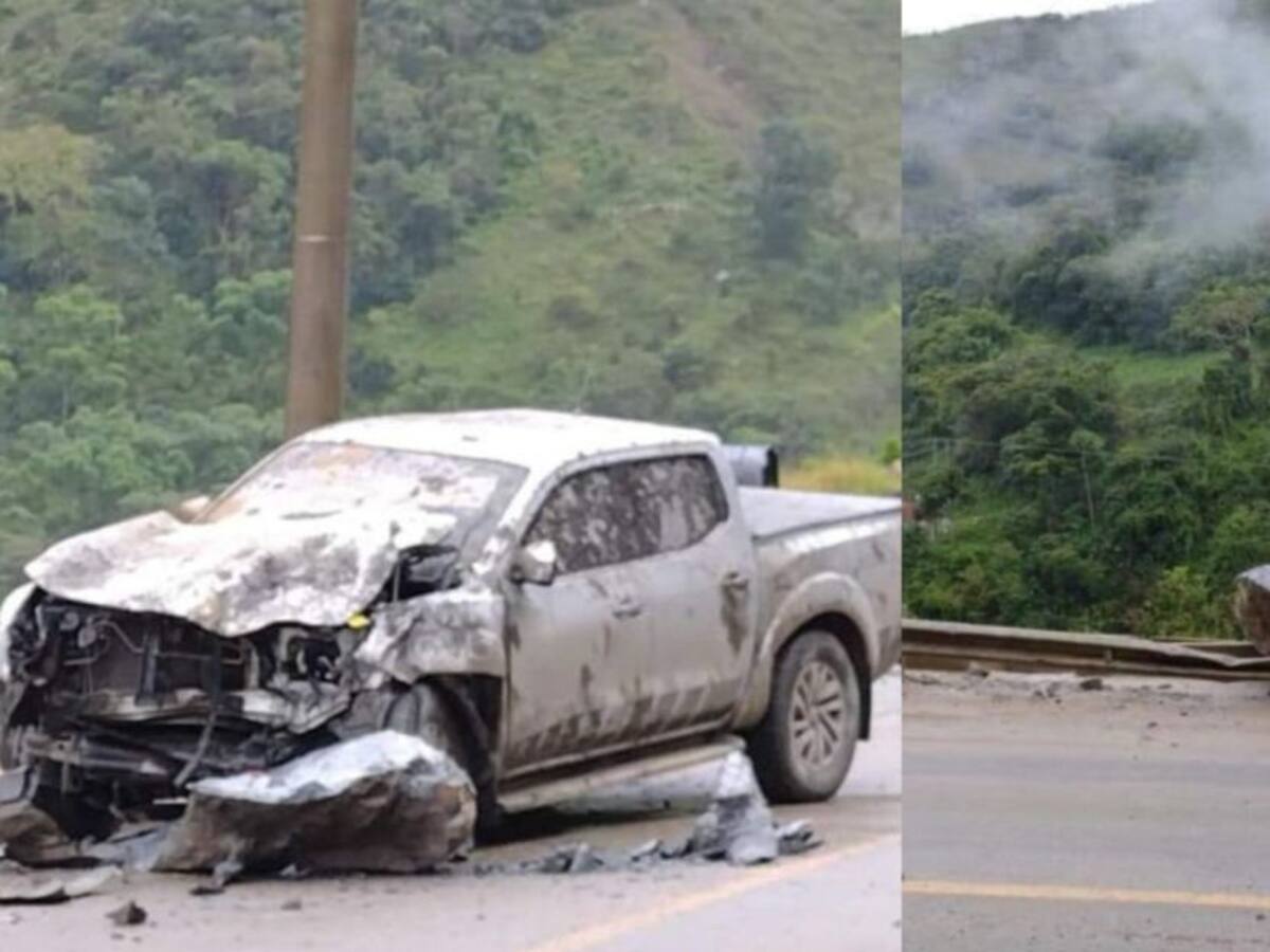 Me salvé de chiripa: Hombre iba al llano y una piedra le destruyó el carro