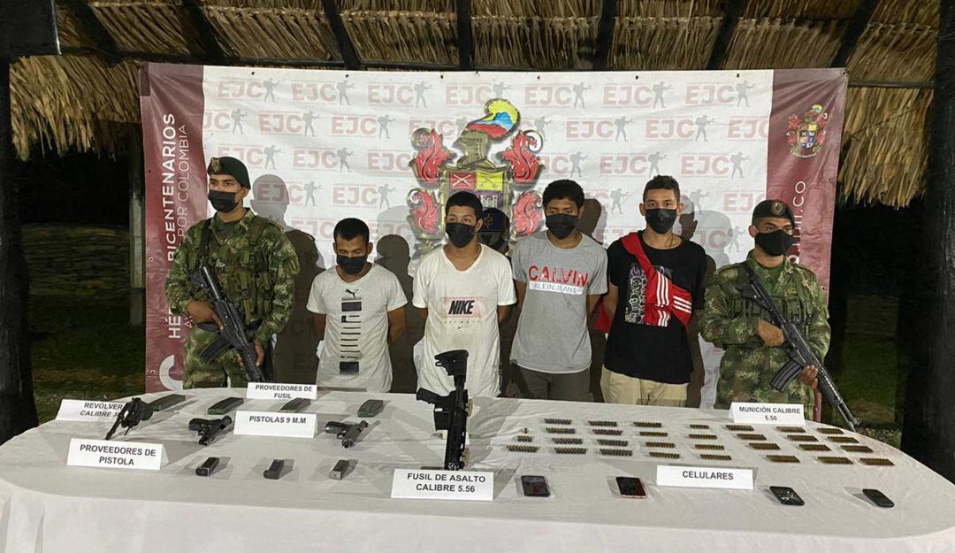 Capturan a cuatro integrantes del Clan del Golfo en Tarazá, Antioquia