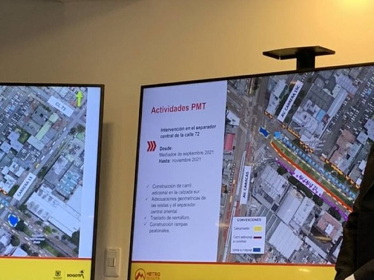 Metro de Bogotá: Así serán los cierres por obra en la calle 72