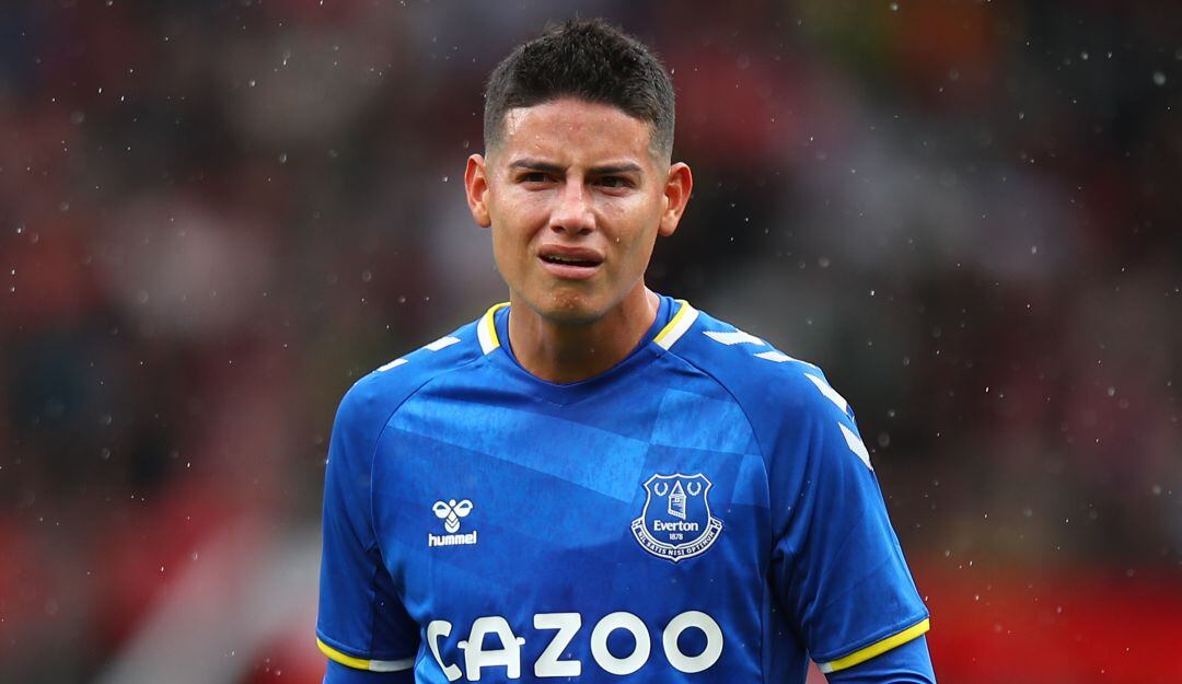 James Rodríguez en el último partido de pretemporada con el Everton