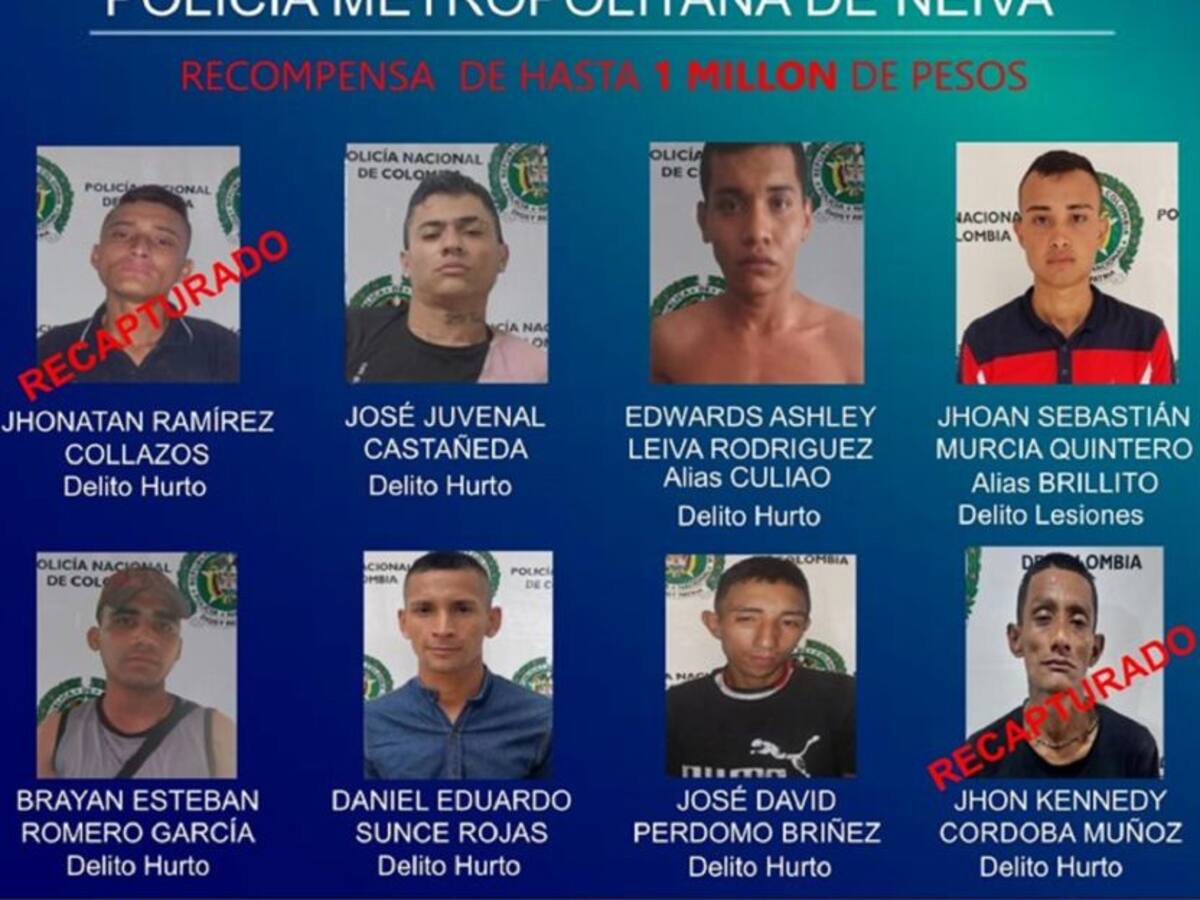 Recapturan dos privados de la libertad que se fugaron de CAI en Neiva