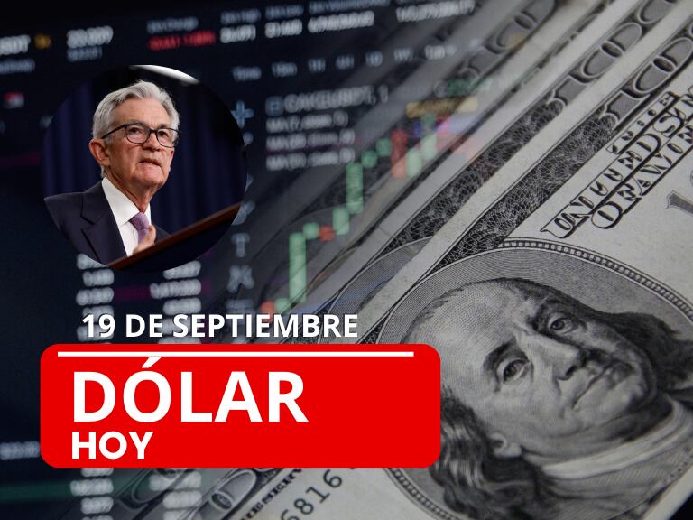 Imagen referente al dólar y fotografia de Jerome Powell , imagen de referencia: Getty Images